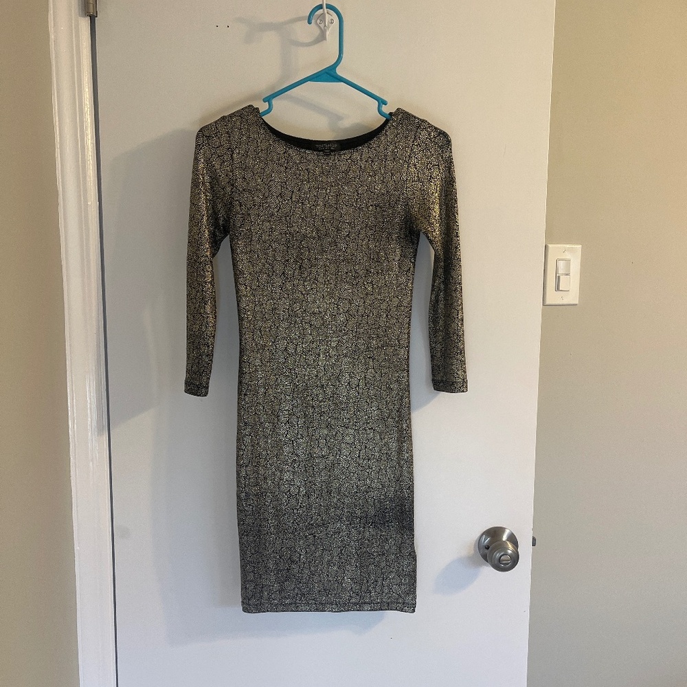 Gold Fitted Topshop Dress